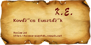 Kovács Euszták névjegykártya